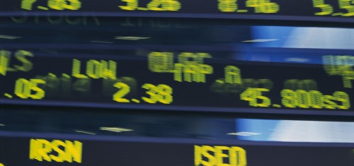 Close-up of Electronic Stock Ticker
